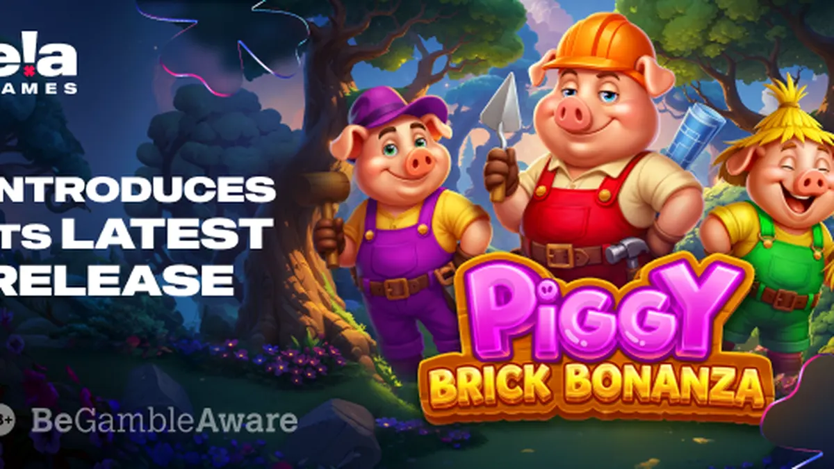 Tampilan visual mesin slot Piggy Brick Bonanza dengan tema pembangunan rumah
